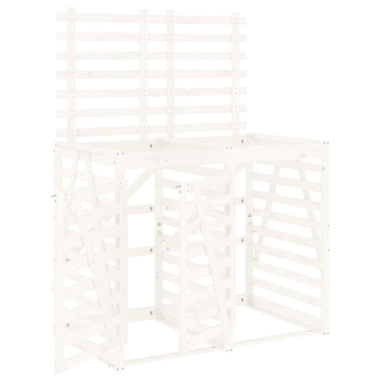 VidaXL Containerberging dubbel massief grenenhout wit