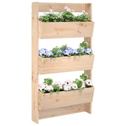 Vidaxl plantenbak wandmontage 3-laags 60x18,5x110 cm grenenhout - afbeelding 1