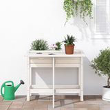 Vidaxl plantenbak met inklapbaar tafelblad massief grenenhout wit - afbeelding 3