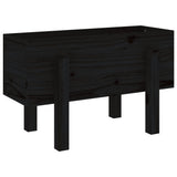 Vidaxl plantenbak 62x30x38 cm massief grenenhout zwart - afbeelding 2