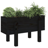 Vidaxl plantenbak 62x30x38 cm massief grenenhout zwart - afbeelding 3