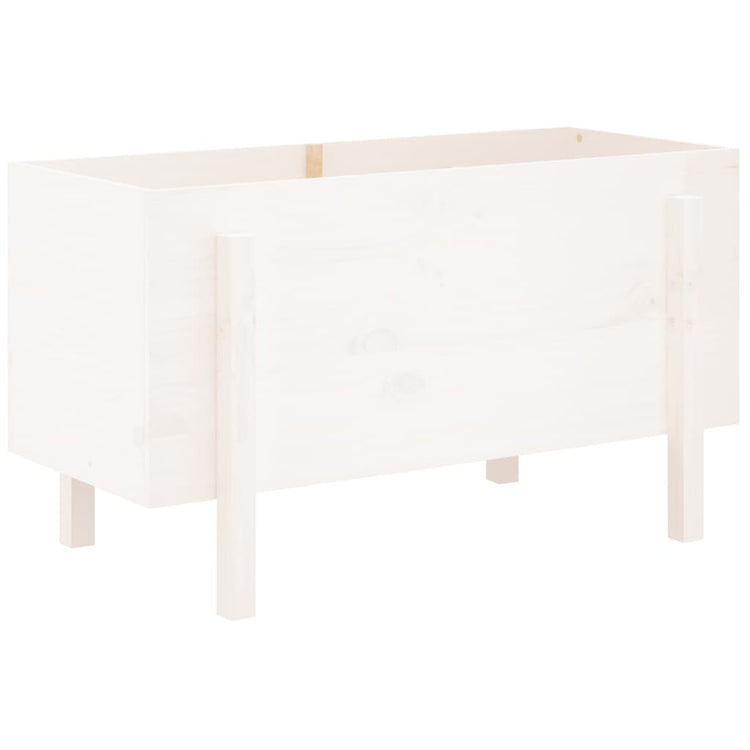 Vidaxl plantenbak verhoogd 101x50x57 cm massief grenenhout wit