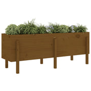 Vidaxl plantenbak verhoogd 160x50x57 cm massief grenenhout honingbruin - afbeelding 3