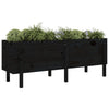 Vidaxl plantenbak verhoogd 160x50x57 cm massief grenenhout zwart