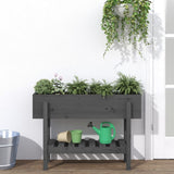 Vidaxl plantenbak verhoogd 101x30x69 cm massief grenenhout grijs - afbeelding 1