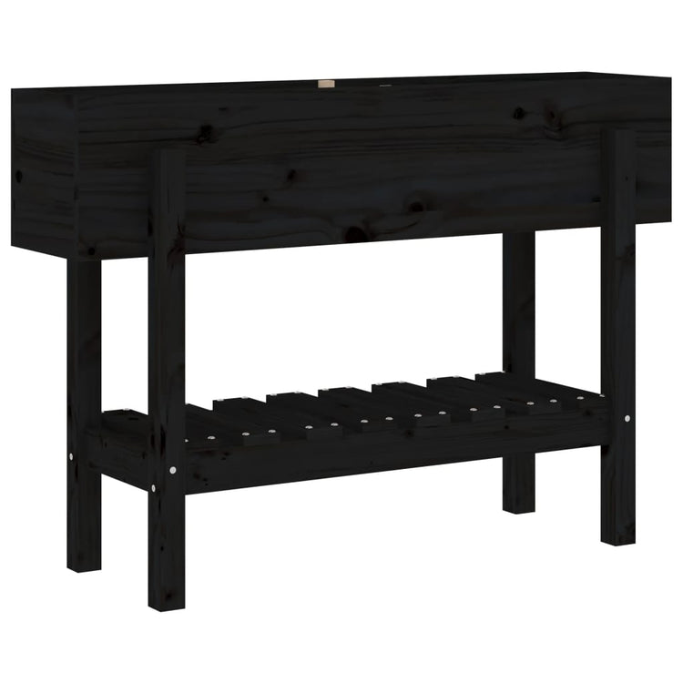 Vidaxl plantenbak verhoogd 101x30x69 cm massief grenenhout zwart