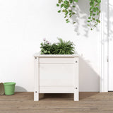 Vidaxl plantenbak 40x40x39 cm massief grenenhout wit - afbeelding 1