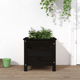 Vidaxl plantenbak 40x40x39 cm massief grenenhout zwart - afbeelding 1