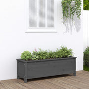 Vidaxl plantenbak verhoogd 119,5x40x39 cm massief grenenhout grijs - afbeelding 1