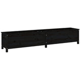 VidaXL Plantenbak verhoogd 199,5x40x39 cm massief grenenhout zwart - afbeelding 2