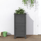 Vidaxl plantenbak 40x40x78 cm massief grenenhout grijs - afbeelding 1
