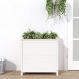 Vidaxl plantenbak 82,5x40x78 cm massief grenenhout wit - afbeelding 1