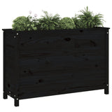 Vidaxl plantenbak verhoogd 119,5x40x78 cm massief grenenhout zwart - afbeelding 3