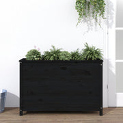 Vidaxl plantenbak verhoogd 119,5x40x78 cm massief grenenhout zwart - afbeelding 1