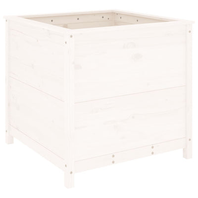 Vidaxl plantenbak 82,5x82,5x78 cm massief grenenhout wit