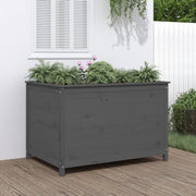 Vidaxl plantenbak verhoogd 119,5x82,5x78 cm massief grenenhout grijs - afbeelding 1