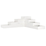 Vidaxl plantenbak 4-laags 106x104,5x36 cm massief grenenhout wit - afbeelding 2