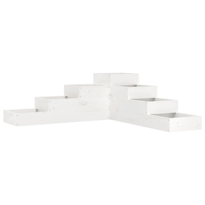 Vidaxl plantenbak 4-laags 106x104,5x36 cm massief grenenhout wit