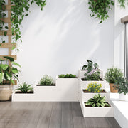 Vidaxl plantenbak 4-laags 106x104,5x36 cm massief grenenhout wit - afbeelding 3