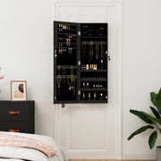 Vidaxl sieradenkast met spiegel wandgemonteerd 37,5x10x106 cm zwart - afbeelding 3