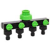 Vidaxl kraanadapter 4-wegs 19,5x6x11 cm abs pp groen en zwart - afbeelding 1