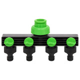 Vidaxl kraanadapter 4-wegs 19,5x6x11 cm abs pp groen en zwart - afbeelding 2
