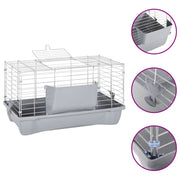 Vidaxl dierenhok kleine dieren 58x32x31 cm polypropeen en metaal grijs - afbeelding 1