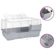 VidaXL Dierenhok kleine dieren 80x45x39 cm polypropeen en metaal grijs - afbeelding 1