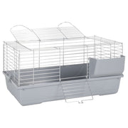 VidaXL Dierenhok kleine dieren 80x45x39 cm polypropeen en metaal grijs - afbeelding 2