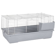 VidaXL Dierenhok kleine dieren 80x45x39 cm polypropeen en metaal grijs - afbeelding 3