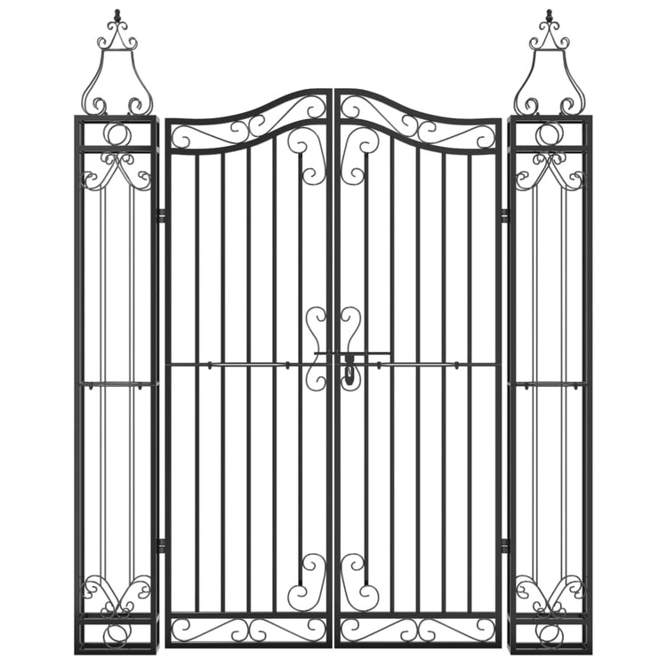 Vidaxl poort 121x8x150 cm smeedijzer zwart
