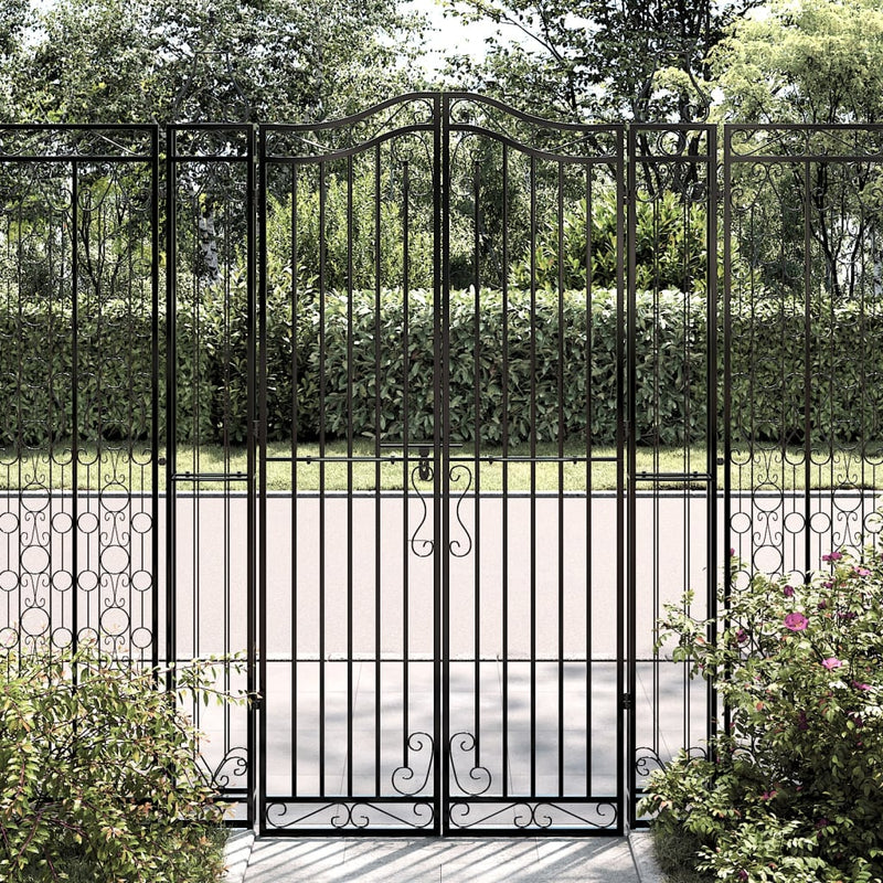 Vidaxl poort 121x8x180 cm smeedijzer zwart