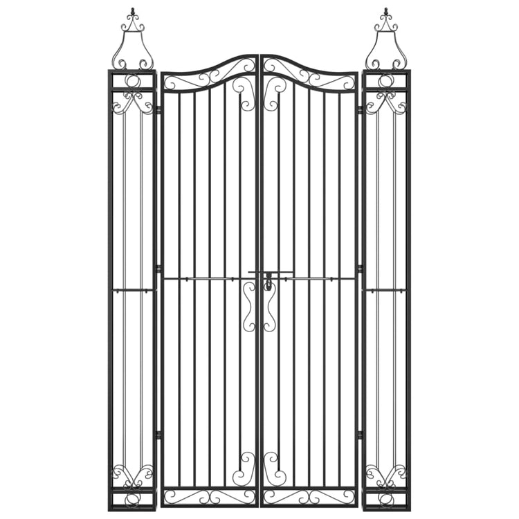Vidaxl poort 121x8x200 cm smeedijzer zwart