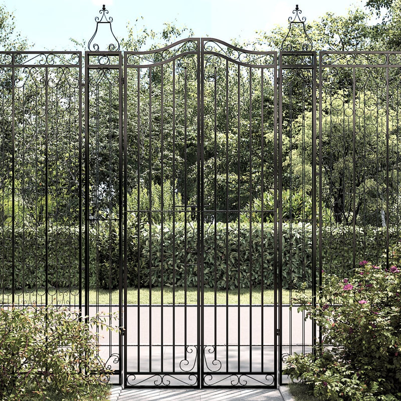 Vidaxl poort 121x8x200 cm smeedijzer zwart