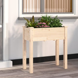 Vidaxl plantenbak met voering 71x37x76 cm massief vurenhout - afbeelding 1