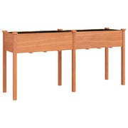 Vidaxl plantenbak met voering 161x45x76 cm massief vurenhout bruin - afbeelding 2