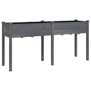 Vidaxl plantenbak met voering 161x45x76 cm massief vurenhout grijs - afbeelding 2