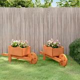 Vidaxl plantenbakken kruiwagen 2 st 47x15x19 cm massief vurenhout - afbeelding 1