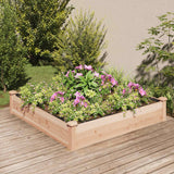 Vidaxl plantenbak verhoogd met voering 120x120x25 cm massief vurenhout - afbeelding 1