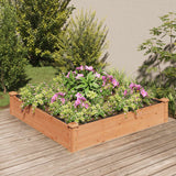 Vidaxl plantenbak verhoogd met voering 120x120x25 cm vurenhout bruin - afbeelding 1