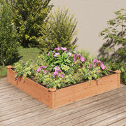 Vidaxl plantenbak verhoogd met voering 120x120x25 cm vurenhout bruin - afbeelding 1