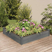 Vidaxl plantenbak verhoogd met voering 120x120x25 cm vurenhout grijs - afbeelding 1