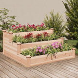 Vidaxl plantenbak verhoogd met voering 120x120x56 cm massief vurenhout - afbeelding 1