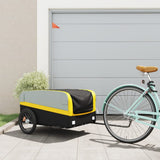 Vidaxl fietstrailer 45 kg ijzer zwart en geel - afbeelding 1