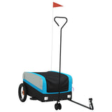 Vidaxl fietstrailer 30 kg ijzer zwart en blauw - afbeelding 2