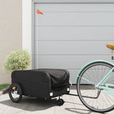 Vidaxl fietstrailer 45 kg ijzer zwart - afbeelding 1