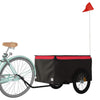 Vidaxl fietstrailer 45 kg ijzer zwart en rood