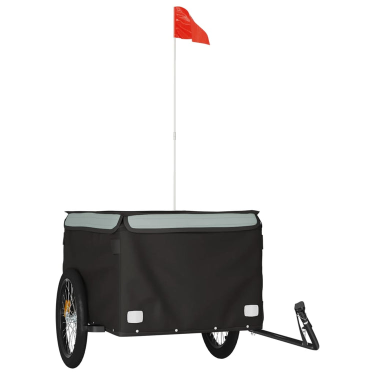 Vidaxl fietstrailer 45 kg ijzer zwart en grijs