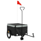 Vidaxl fietstrailer 45 kg ijzer zwart en grijs - afbeelding 2
