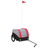 Vidaxl fietstrailer 30 kg ijzer zwart en rood - afbeelding 2